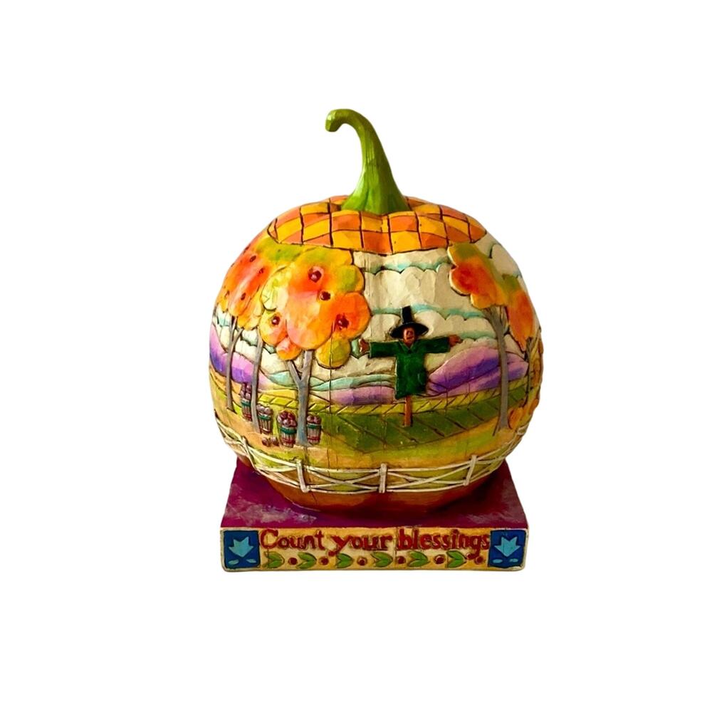 Jim Shore Heartwood Creek "Count Your Blessings" Petite Pumpkin